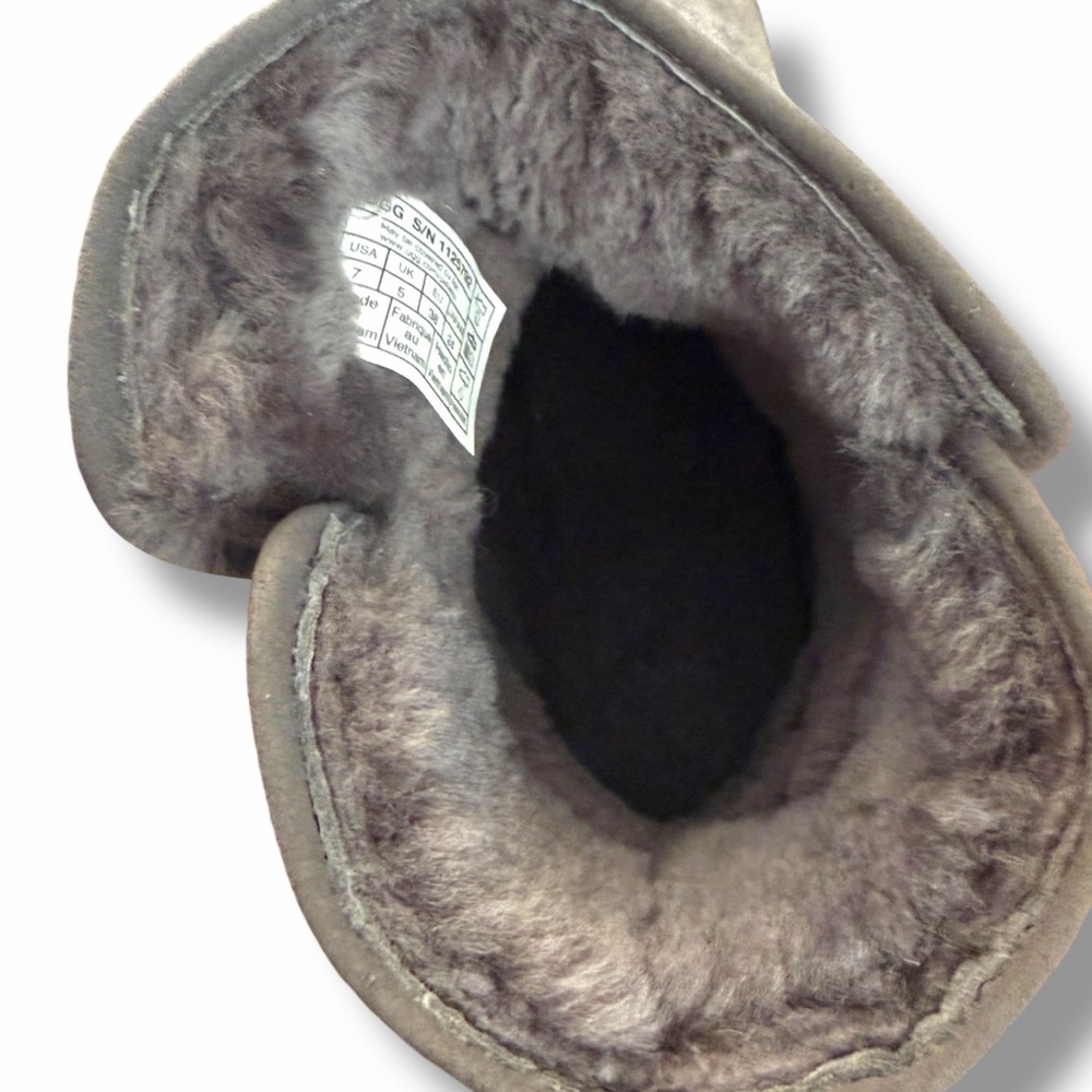 Ugg Cory II Genuine Shearling Lined Suede Boots Booties Charcoal Gray size 7 - Picture 10 of 12